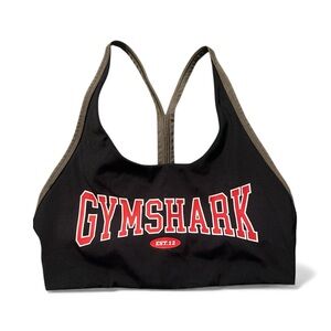 Gymshark Black and Red Sports Bra